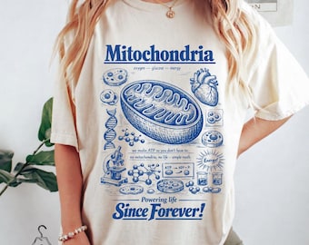 Mitochondria Vintage Science PNG, Retro Biology Graphic Tee, 90s Academic Cell Diagram PNG, Geek Lab Humor , STEM Learning Gift