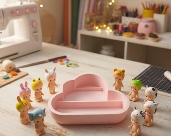 Cloud Sonny Angel Display Stand – Tiered Shelf Organizer for Mini Figures