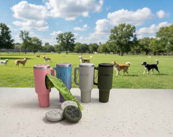 Custom Dog Poop Bag Holder | Personalized Leash Dispenser, Minimalist Pet Accessory