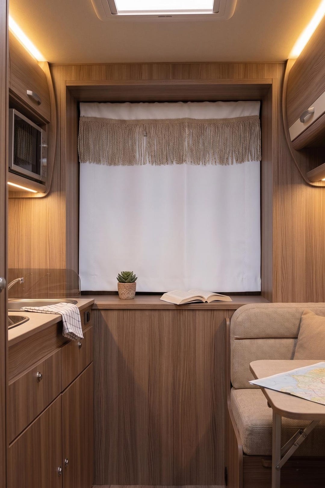 Small Rv Curtains 100% Blackout RV & Camper Curtain - White Satin Double-layer With ...