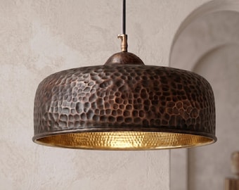 Geoxideerde hanglamp, plafond keukeneilandverlichting, art-decolamp