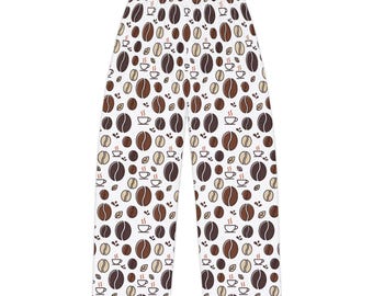 Pantalones de pijama con estampado de granos de café / Estampado integral