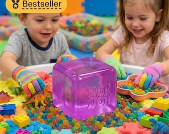 NeeDoh Nice Cube Stress Ball – Translucent Gel Fidget Toy for Anxiety Relief
