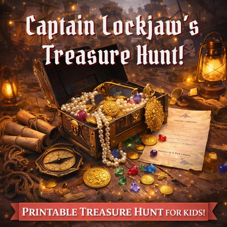 Pirate Treasure Hunt Game, Printable Scavenger Hunt Adventure (instant ...
