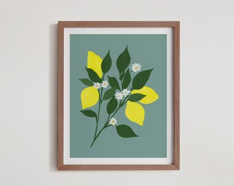 Folk Flower Watercolor Painting - Oranges