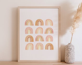Neutral Modern Rainbows Art Print - Nursery Artwork gender miracle miscarriage remembrance art pregnancy loss infertility IVF