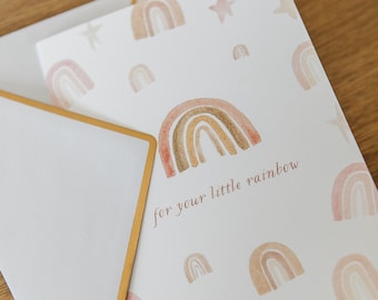 Rainbow Baby Birth Congratulations Blank Card - new baby greeting card miscarriage infertility ivf iui celebration pregnancy loss gift