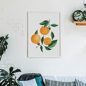 Set of 2 Oranges and Grapefruit Citrus Fine Art Prints Orange Artwork modern watercolor illustration fruit yellow orange boho home decor image 4