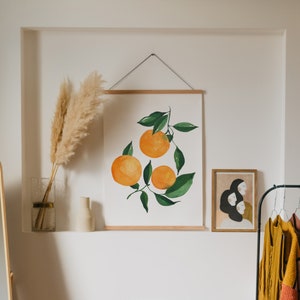 Set of 2 Oranges and Grapefruit Citrus Fine Art Prints Orange Artwork modern watercolor illustration fruit yellow orange boho home decor image 6