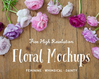 Floral Styled Stock Photos Mockup Mock up - Ranunculus Peony Poppy