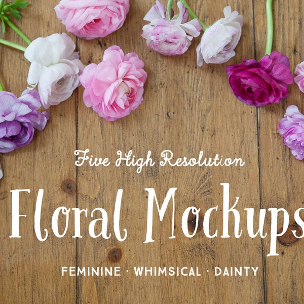 Floral Styled Stock Photos Mockup Mock up - Ranunculus Peony Poppy