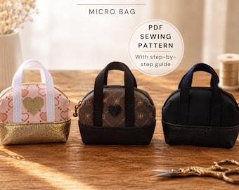 Micro Bag Sewing Pattern PDF | Tiny Bag Charm Pattern | Beginner-Friendly Mini Pouch Tutorial | Instant Digital Download