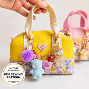 Mini Charm Bag Sewing Pattern PDF | Beginner Mini Bag Pattern | Small Zipper Handbag Tutorial | Scrap Busting Sewing Project
