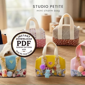 Mini Charm Bag Pattern, PDF Sewing Pattern, Beginner Friendly