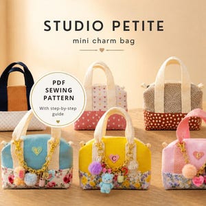 Mini Charm Bag Pattern, PDF Sewing Pattern, Beginner Friendly