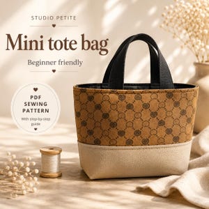 Mini Tote Bag Sewing Pattern PDF | Beginner Fabric Tote Tutorial | Instant Digital Download