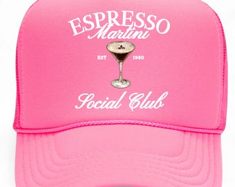 Espresso Martini Social Club Hat (Neon Pink Poly)