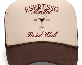 Espresso Martini Social Club-hoed (bruin/bruin poly)
