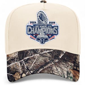 Los Angeles Baseball 2025 World Champions Hat (Champions Patch on Tree Camo/Natural Vintage)