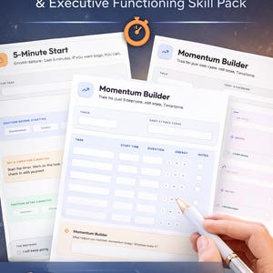 ADHD Task Initiation Planner | Executive Functioning Skill Pack (PDF)
