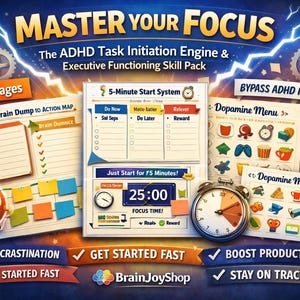 ADHD Task Initiation Planner | Executive Functioning Skill Pack (PDF)