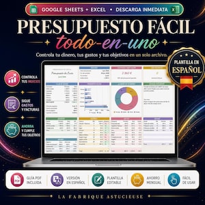 Plantilla de Presupuesto Mensual en Excel y Google Sheets | Finanzas Personales, Gastos, Ahorros y Deudas