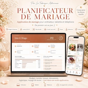 Plan de table mariage & application web budget invités RSVP, checklist jour J