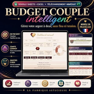 Tableau budget couple 2026 – Compte commun, qui paie quoi, Excel et Google Sheets