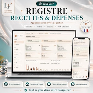Registre Recettes auto-entrepreneur – Application HTML dépenses, factures, devis et TVA