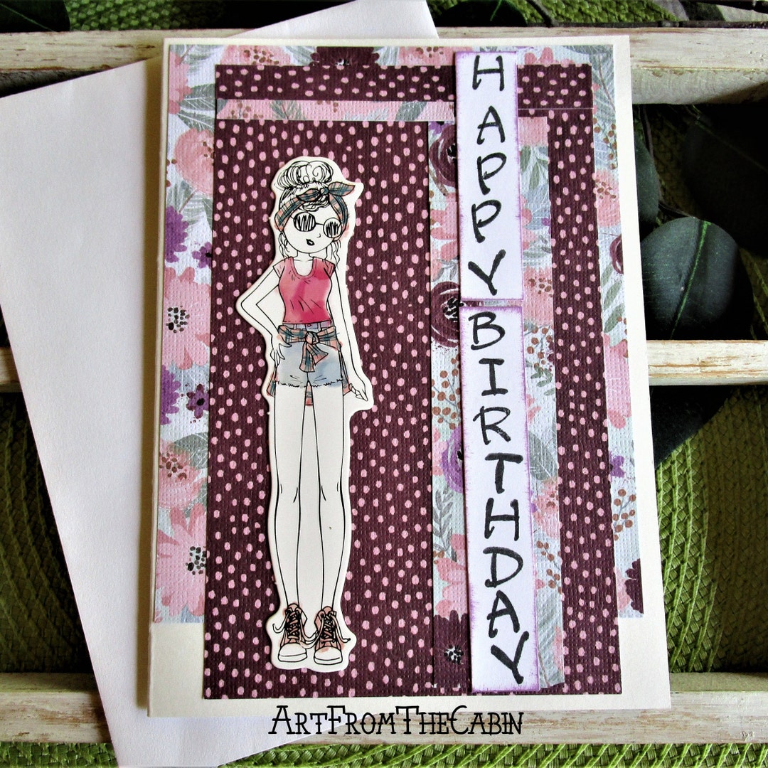 Handmade Birthday Card for Teen Girl Polka Dot Birthday Card - Etsy