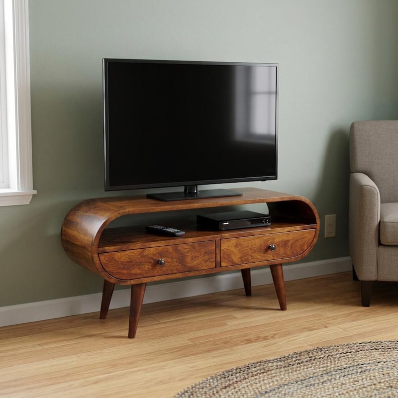 Y E R Curved Wood Tv Stand - Etsy