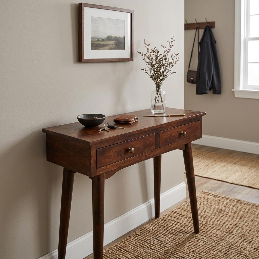 Narrow Console Table Walnut - Etsy