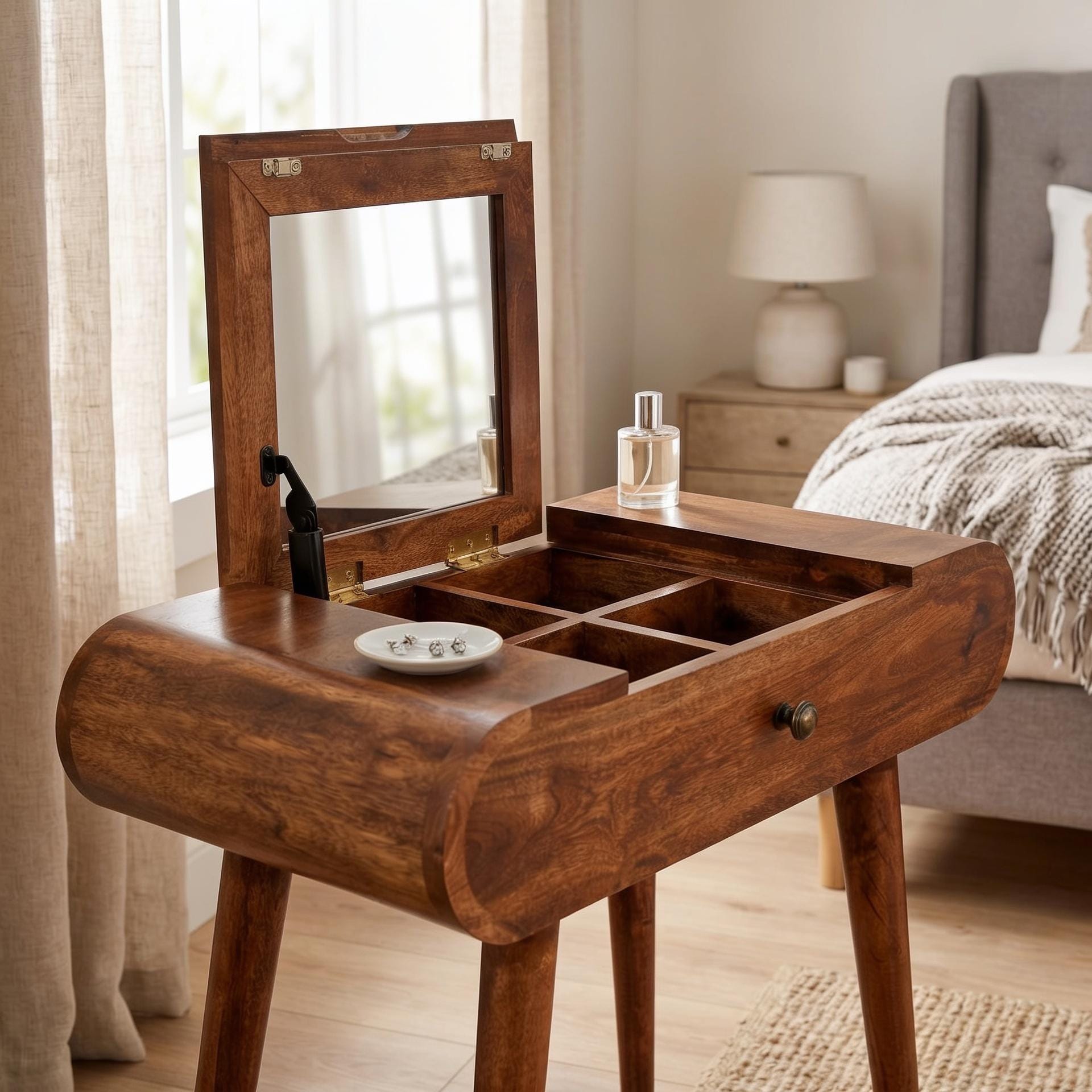 dressing table brown colour Size:8yr layer solid wood plywood couture dress Black and Royal Blue