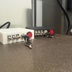 Pc Power button Module (3 Lever switches, 1 Key toggle, 1 push button) Black, White