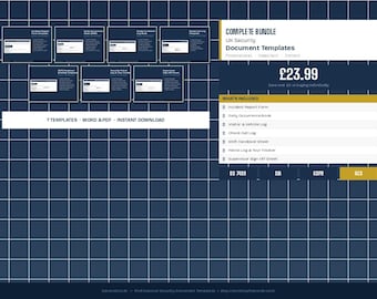 UK Security Document Templates Bundle | BS 7499, SIA Compliant (word, pdf)