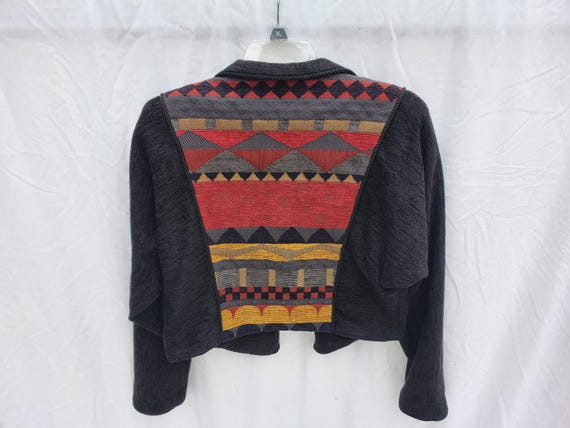 Vintage Treadle Jacket - Patchwork Cropped Style … - image 2