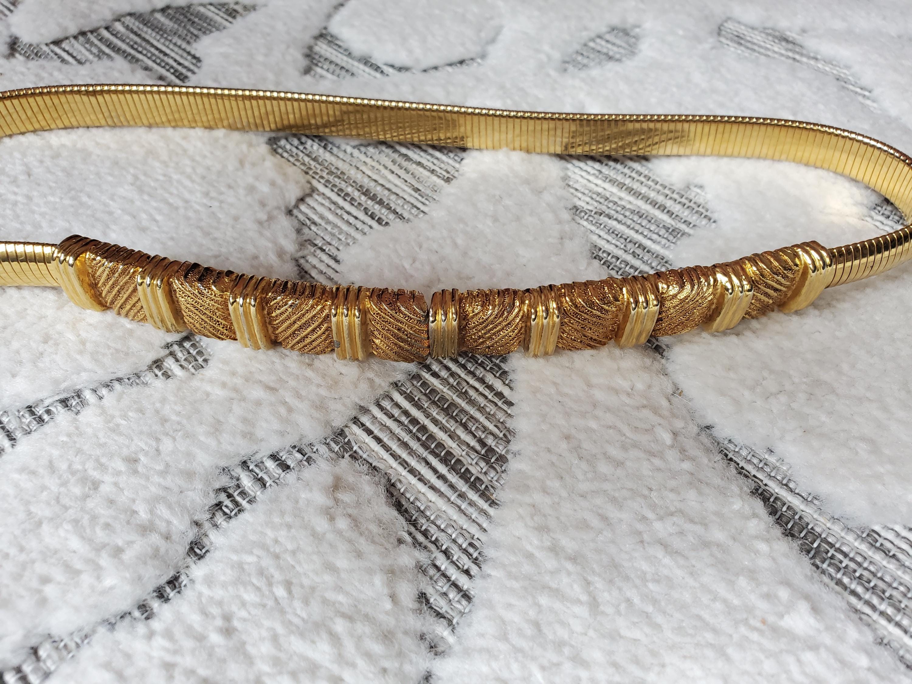 Vintage Gold Toned Stretch Belt - 26
