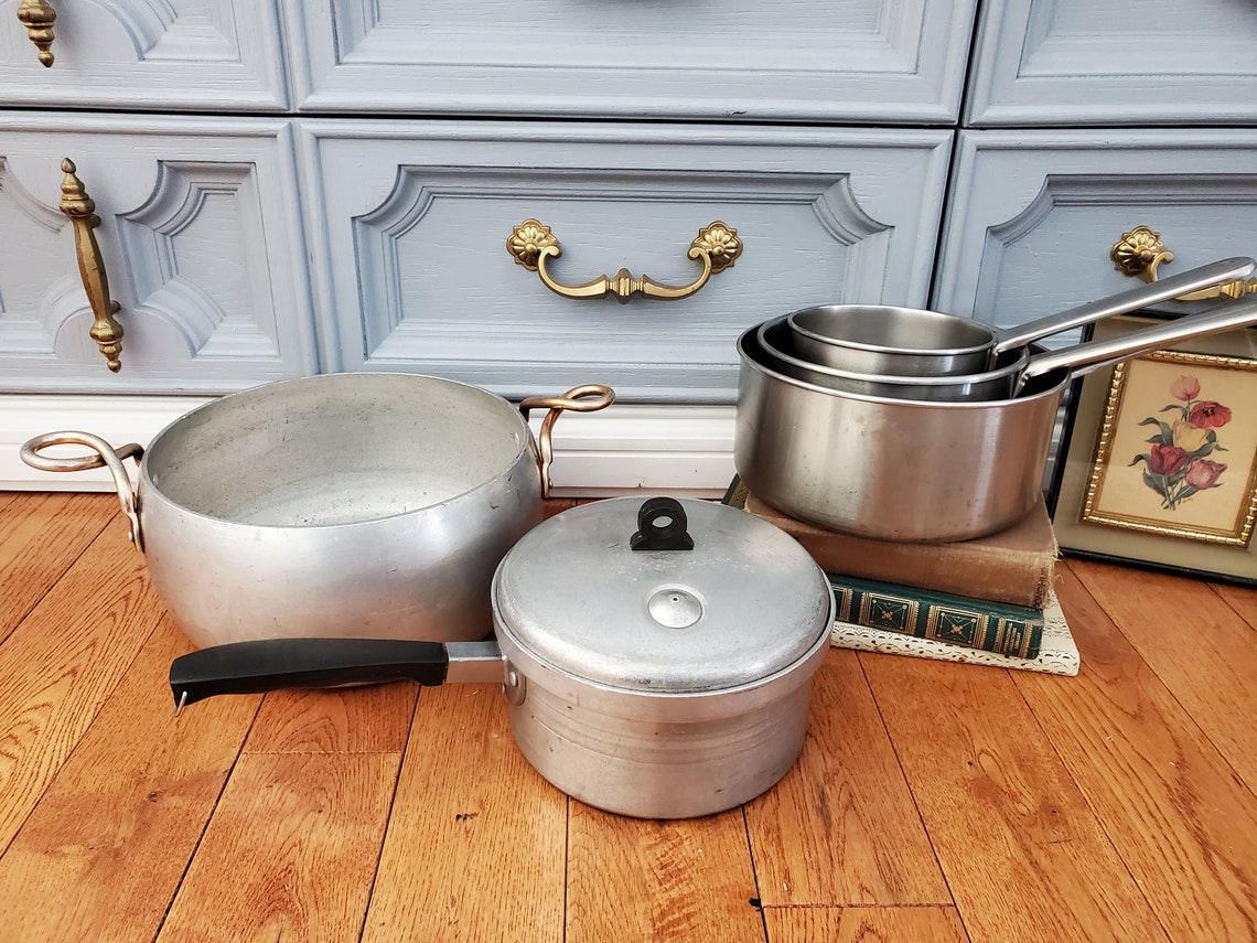 Set of 5 Various Mid Century Pots Saucepans Cooking Ware Etsy
