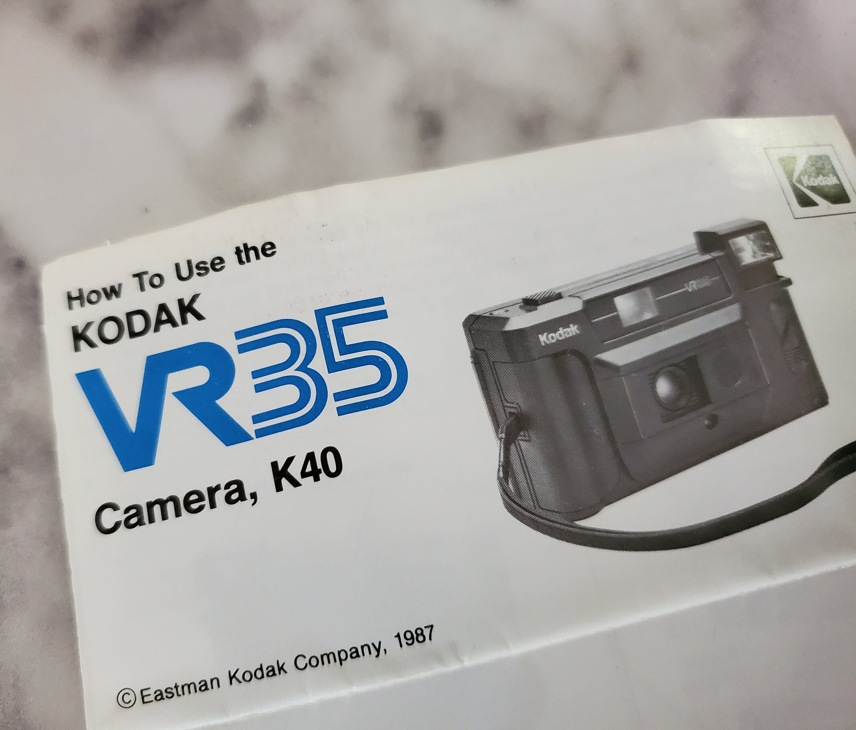 Kodak VR35 AUTO FOCUS レトロカメラ　説明書付き Vintage Kodak VR 35 Camera Instruction Manual - K40 Camera Manual