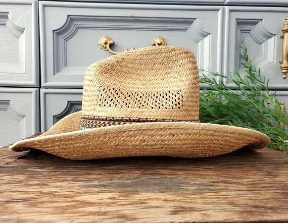 Vintage Rodeo Brand Straw Cowboy Hat - Cowgirl Ha… - image 6