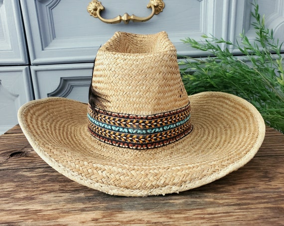 Vintage Rodeo Brand Straw Cowboy Hat - Cowgirl Ha… - image 7