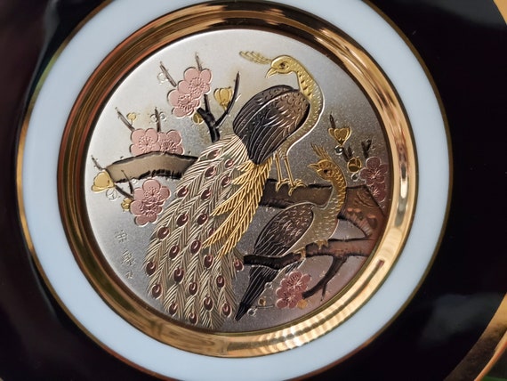 24K Gold Edged Chokin Plate - Art Made With Pure Copper, and