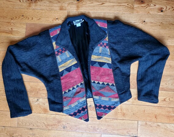 Vintage Treadle Jacket - Patchwork Cropped Style … - image 11