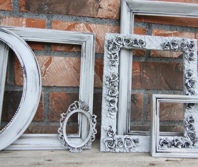 Set Of 6 Open Frames Grey Picture Frame Wall Gallery Image 0