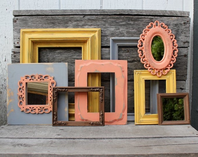 Set of 8 Open Picture Frames Open Frame Gallery Coral Etsy