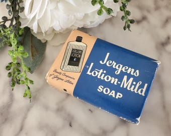 Savon Jergens vintage - Lotion-douceur de savon - Objets de collection du milieu du siècle - Années 50 ou 60 - Produits de beauté Jergens - original - Andrew Jergens