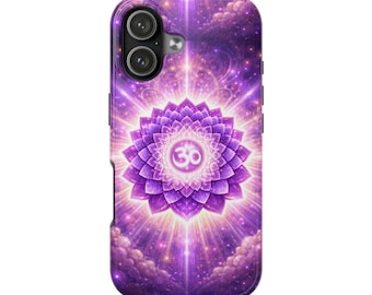 Custodia per telefono chakra della corona / Custodia per telefono resistente chakra viola Galaxy