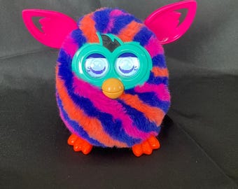 Furby Boom 2012 Hasbro Purple Orange Pink Stripes Tested Working