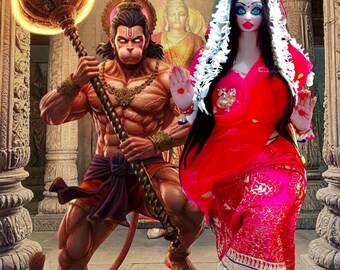 Lord Hanuman Most Beautiful Intelligent Goddess Daughter of the Universe In the Garden Temple