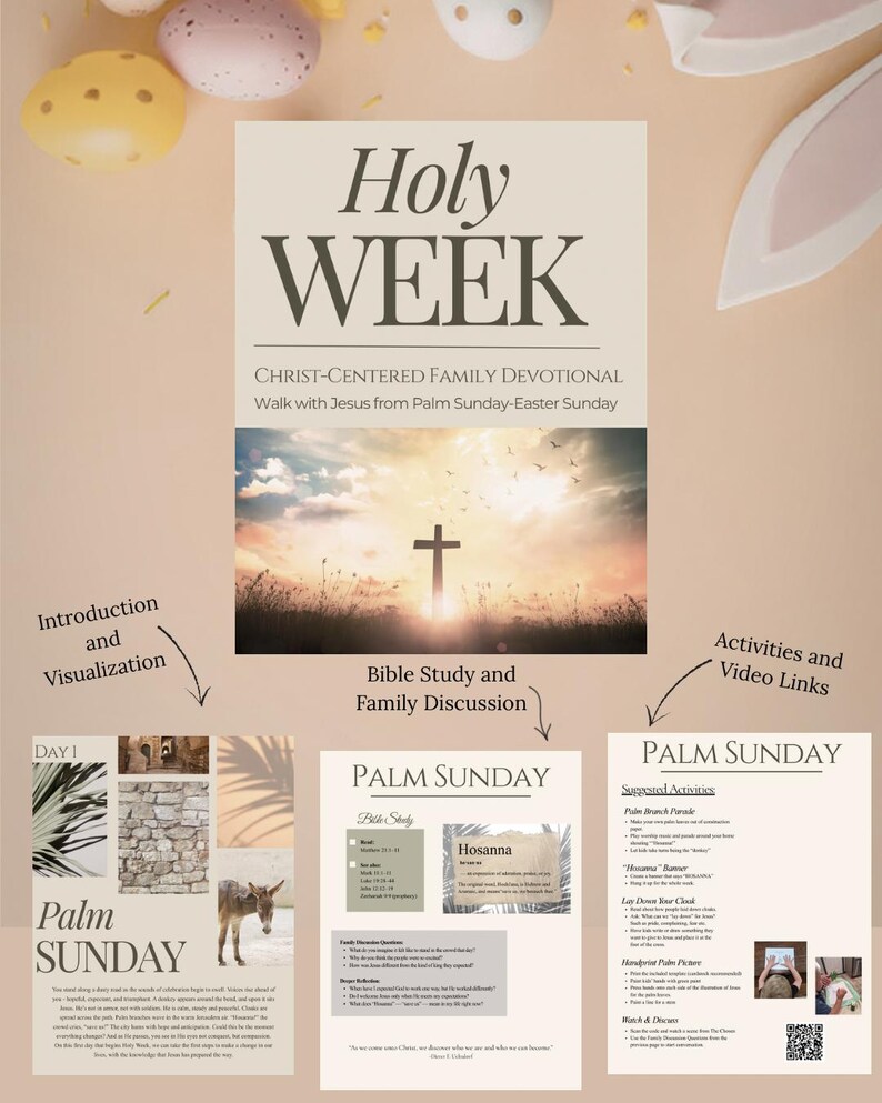 Holy Week Family Devotional | Easter Scripture Study, Kids Activities ...